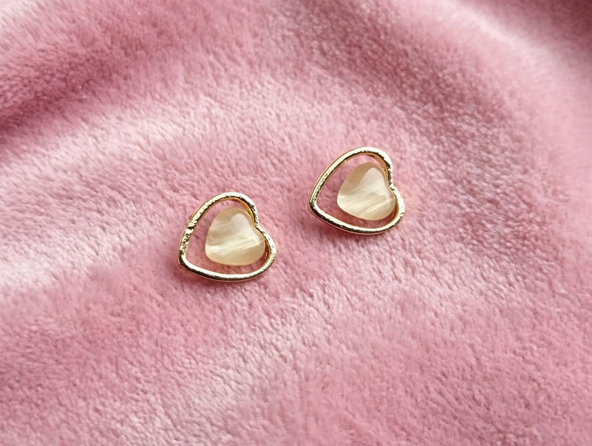 Love Heart Stud Earrings Pair for Girls