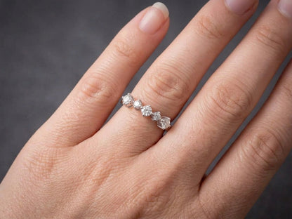 Five-Stone Graduated Solitaire Silver Ring