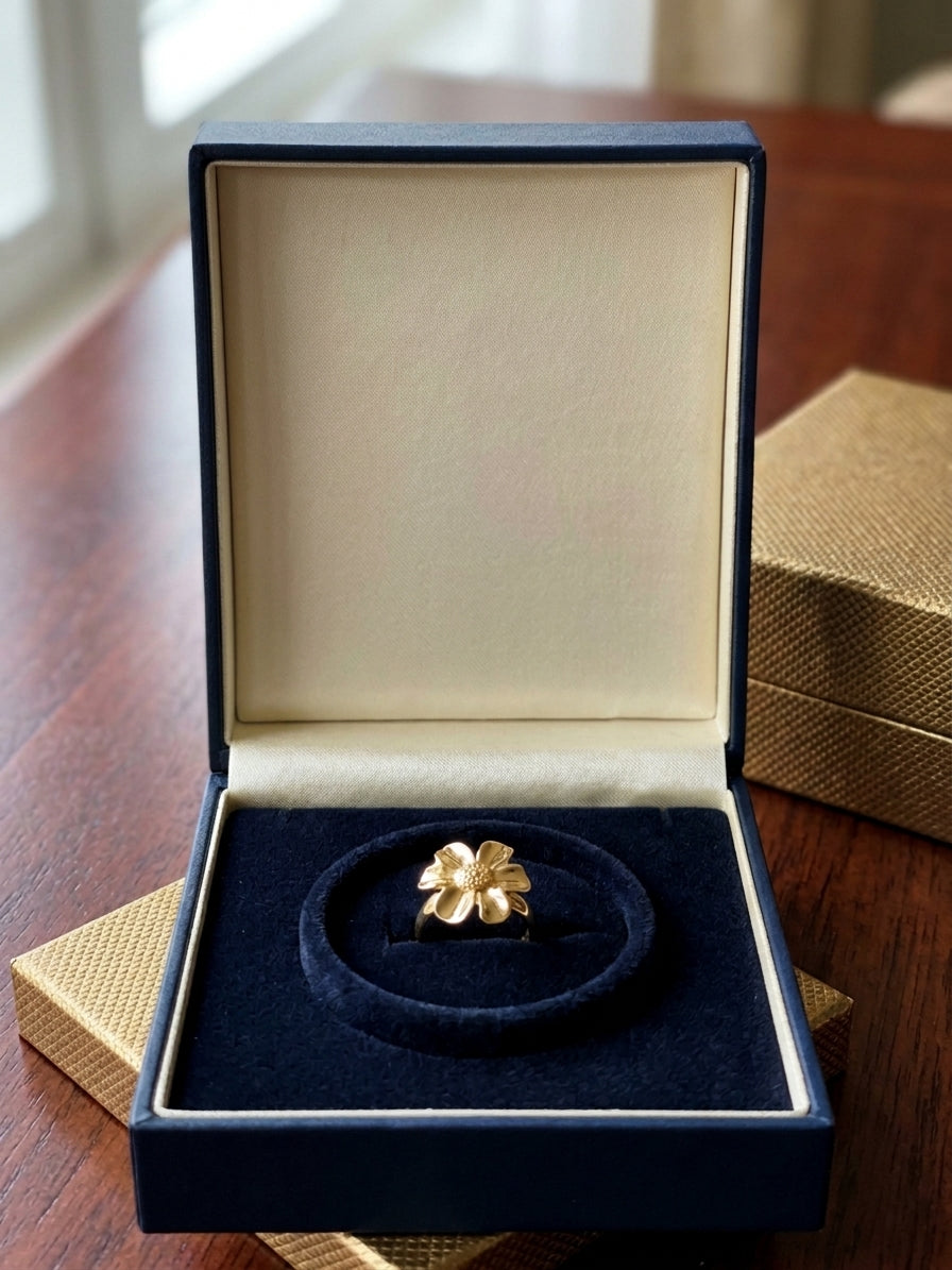 Blooming Daisy Sculptural Gold Ring