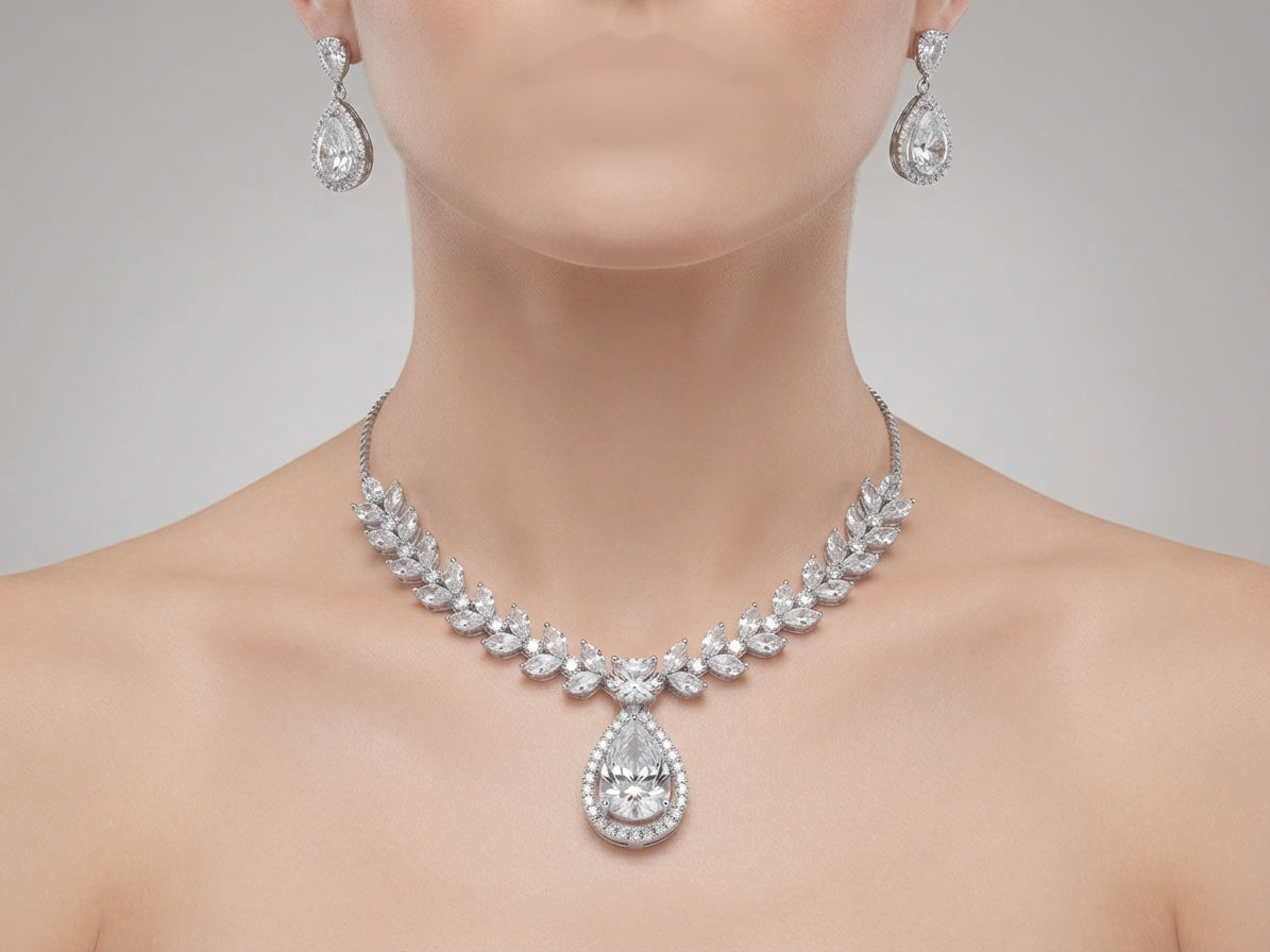 Royal Teardrop & Leaflet Jewelry Set