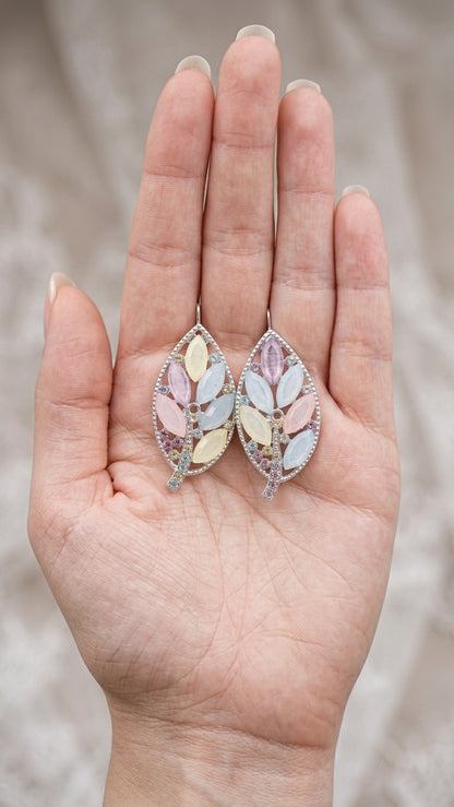 Pastel Mosaic Leaf Hair Pin Set