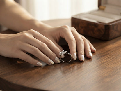Linear Wave Pavé Accent Ring