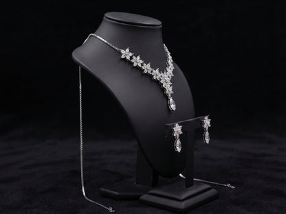 Floral Cluster Teardrop Jewelry Set