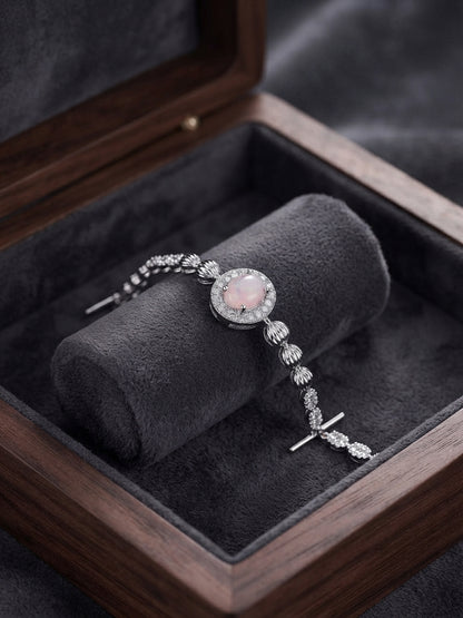 Blush Diamond Cut Stone Bracelet For Girls