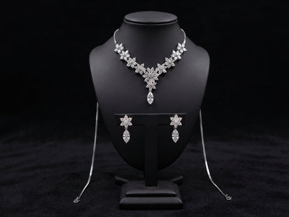 Floral Cluster Teardrop Jewelry Set
