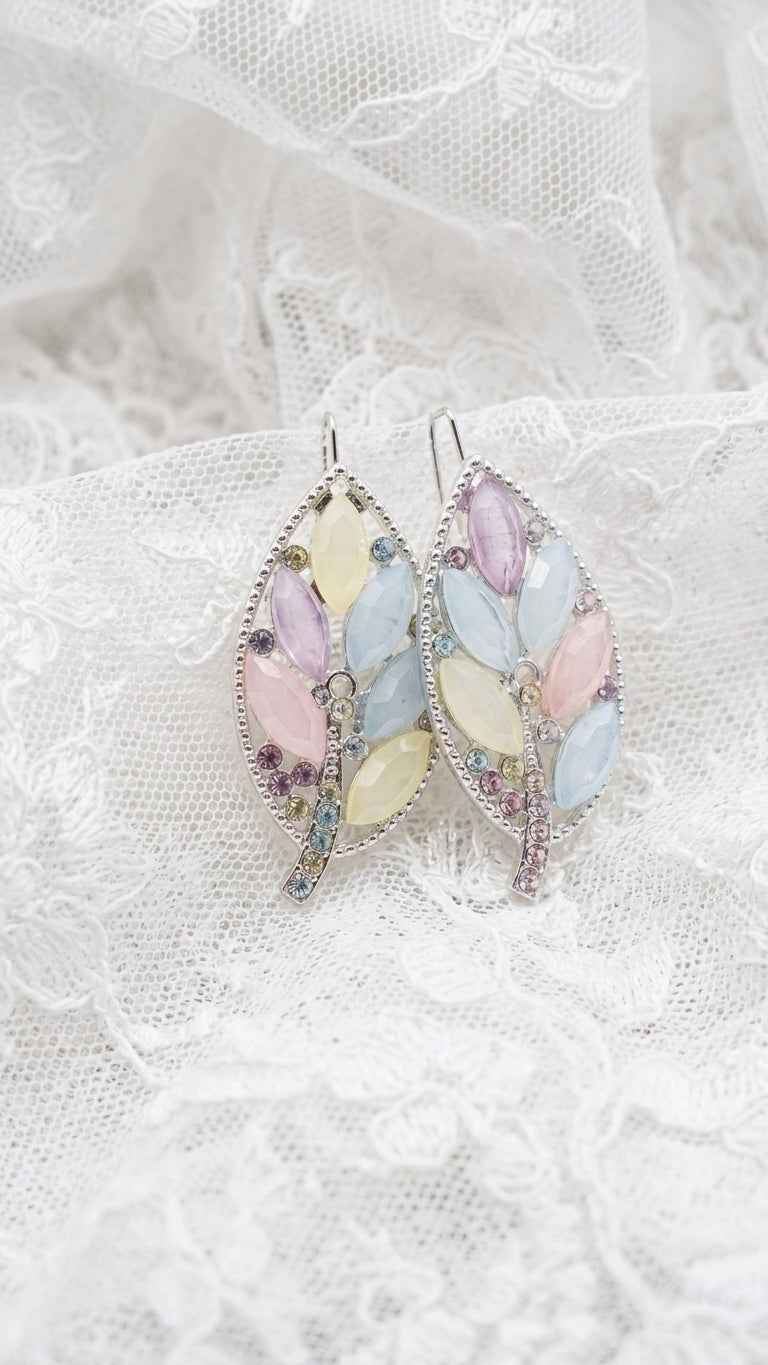 Pastel Mosaic Leaf Hair Pin Set