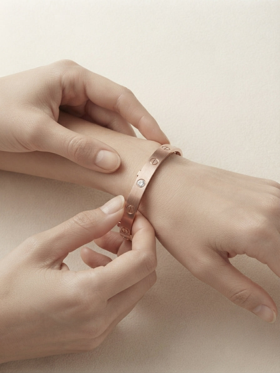 Eternal Screw Motif Gold Bangle- Daily Wear