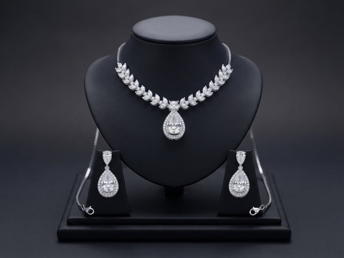 Royal Teardrop & Leaflet Jewelry Set