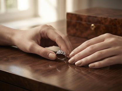 Adjustible Sterling Silver Olive Branch Ring
