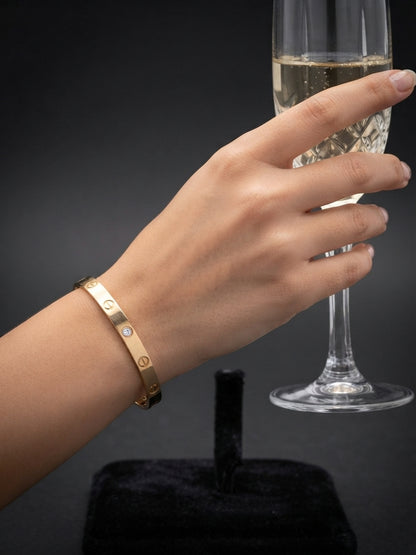 Eternal Screw Motif Gold Bangle- Daily Wear