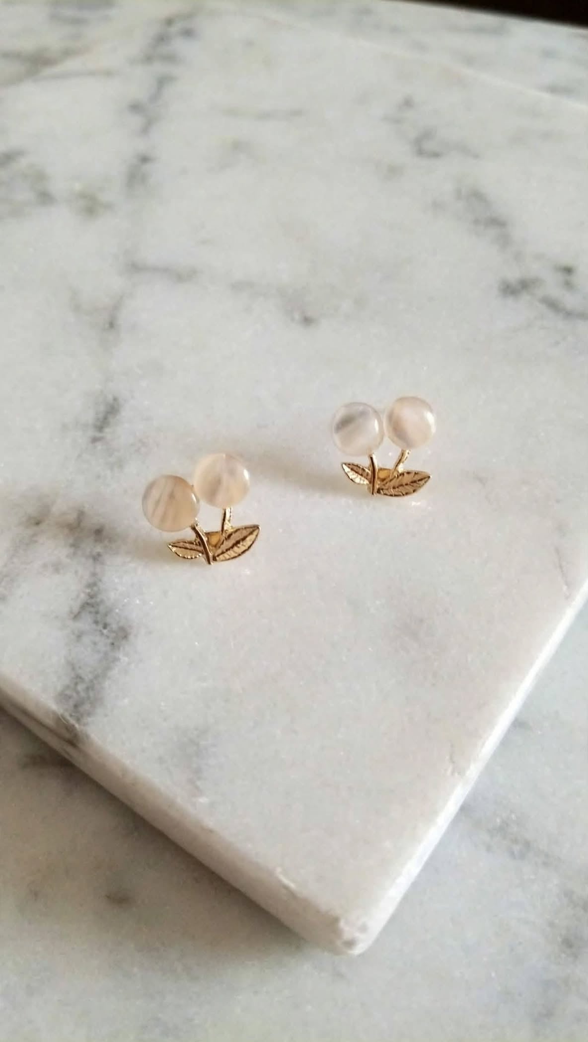 Cute Cherry Pearl Stud Earrings for Women