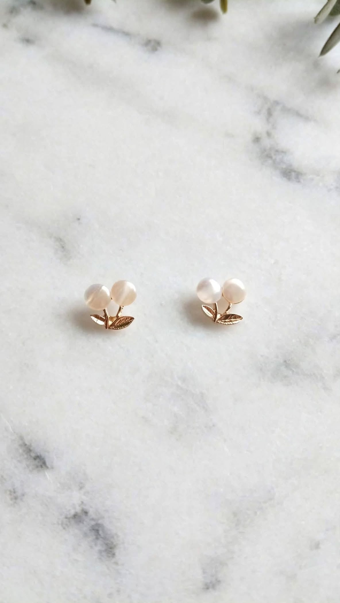 Cute Cherry Pearl Stud Earrings for Women
