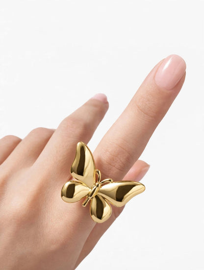 Gold Plated Adjustable Trendy Ring For Girls