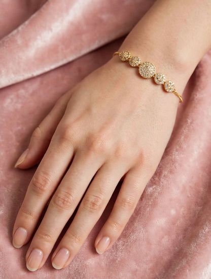 Adjustable Gold Plated Zircon Studded Fashion Jewelry for Girls