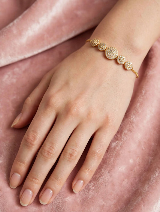 Adjustable Gold Plated Zircon Studded Fashion Jewelry for Girls