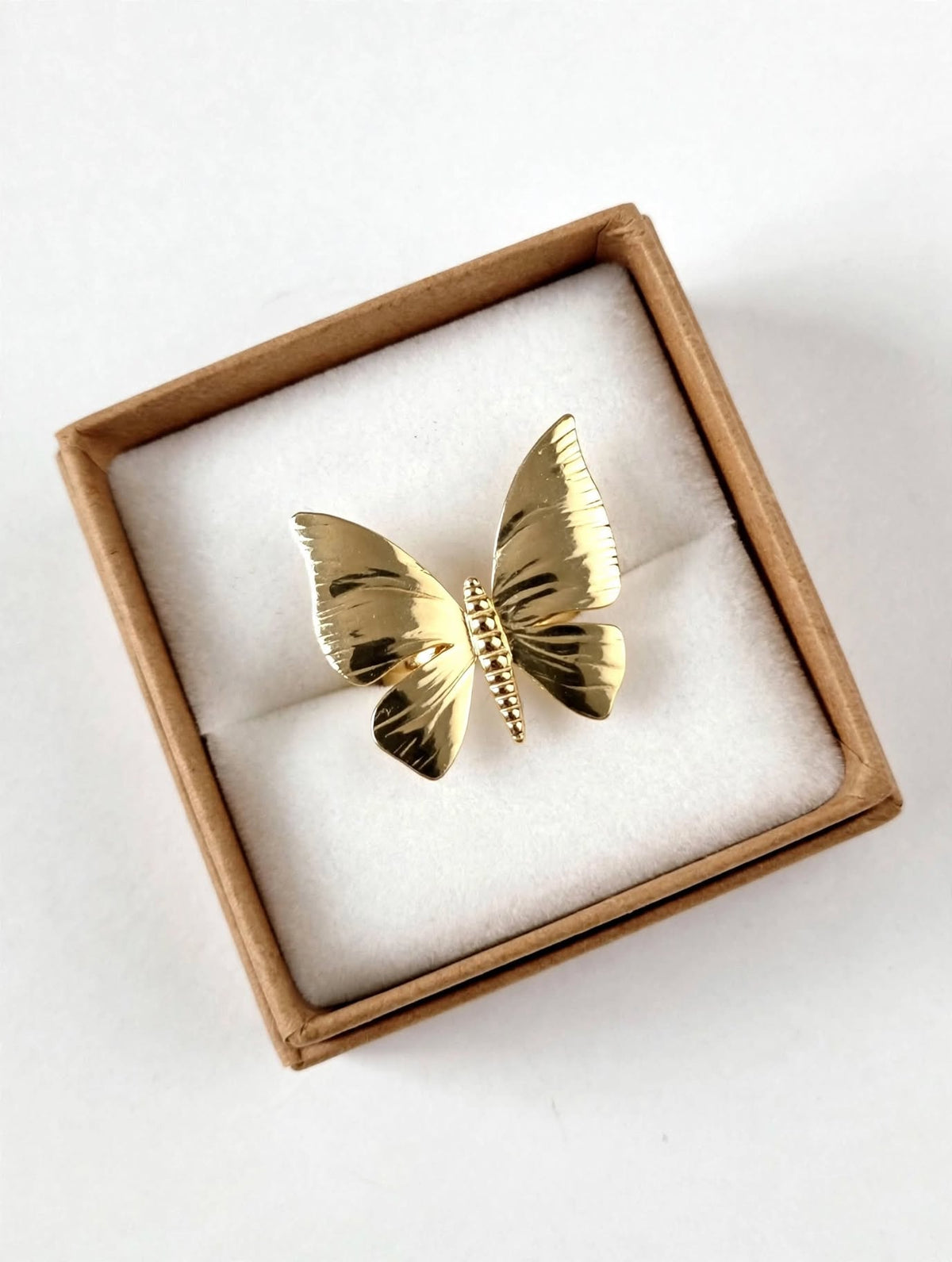 Adjustable Golden Butterfly Ring For Girls