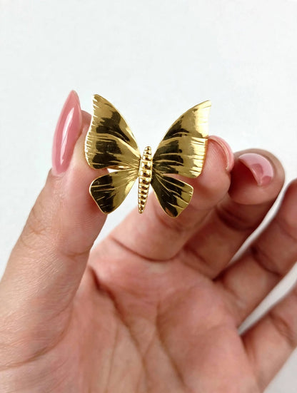 Adjustable Golden Butterfly Ring For Girls