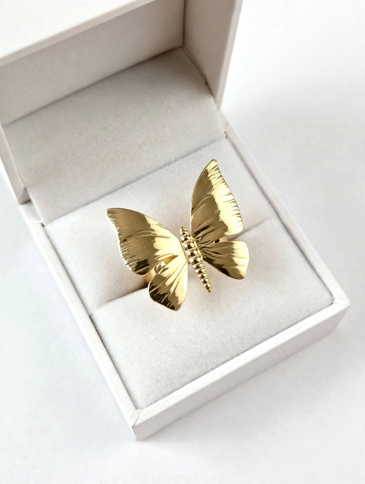 Adjustable Golden Butterfly Ring For Girls