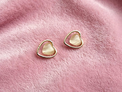 Love Heart Stud Earrings Pair for Girls
