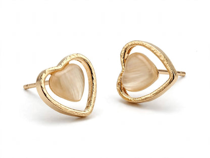 Love Heart Stud Earrings Pair for Girls