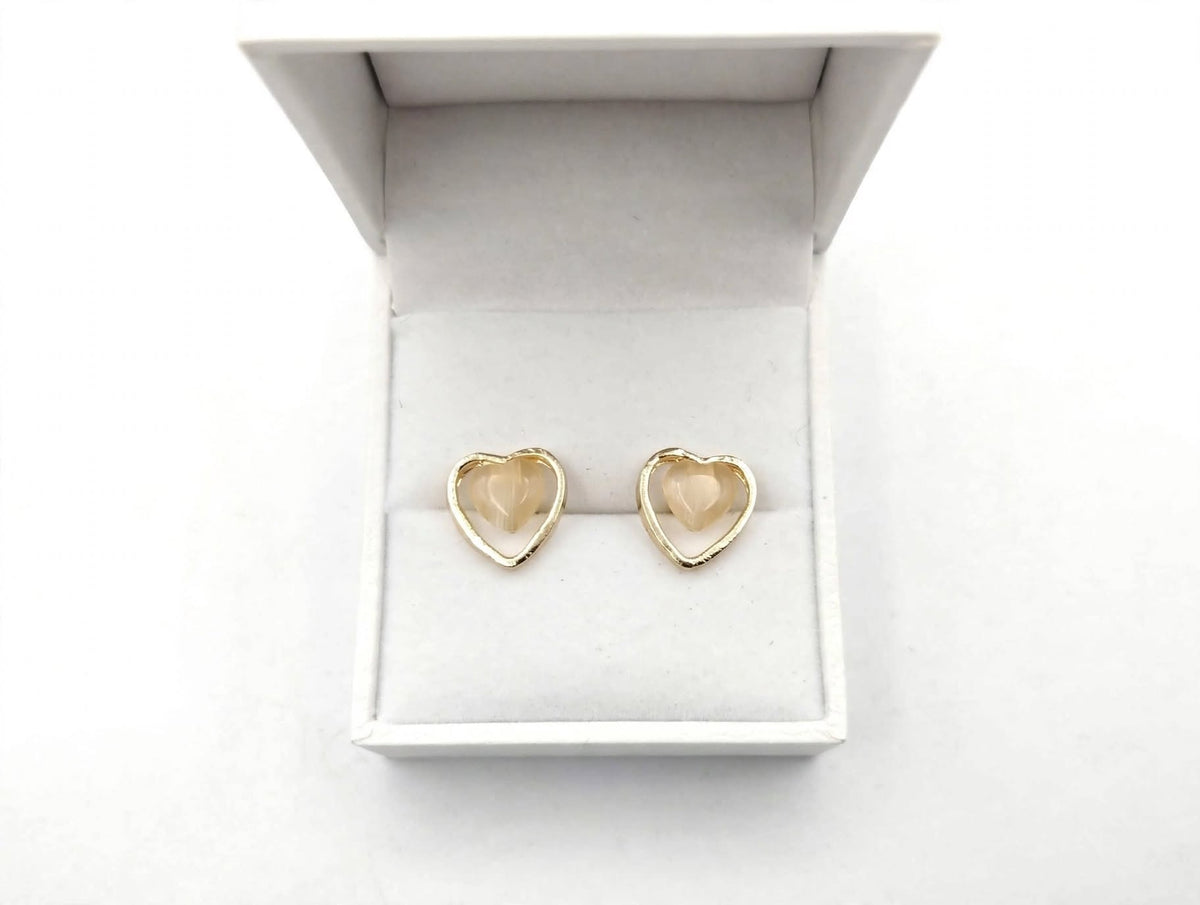 Love Heart Stud Earrings Pair for Girls