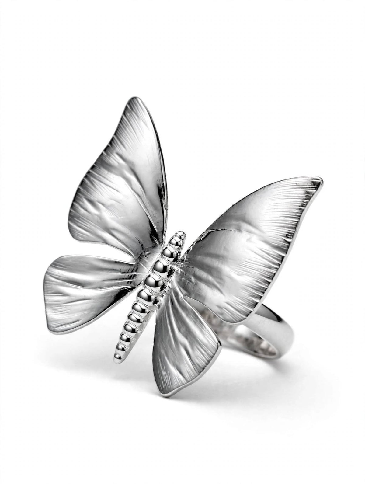 Adjustable Silver Butterfly Ring For Girls