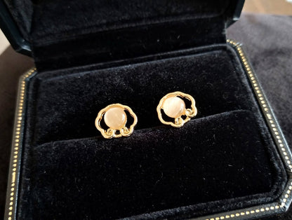 Glitzaa Gold Plated Wavy Cloud Stud Earrings
