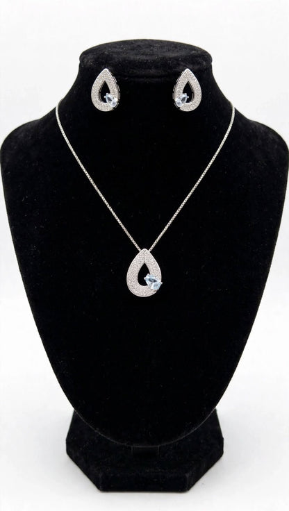 Sterling Silver Teardrop Jewelry Set for Women