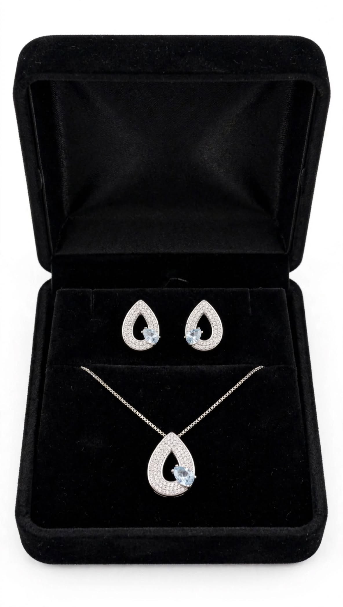 Sterling Silver Teardrop Jewelry Set for Women