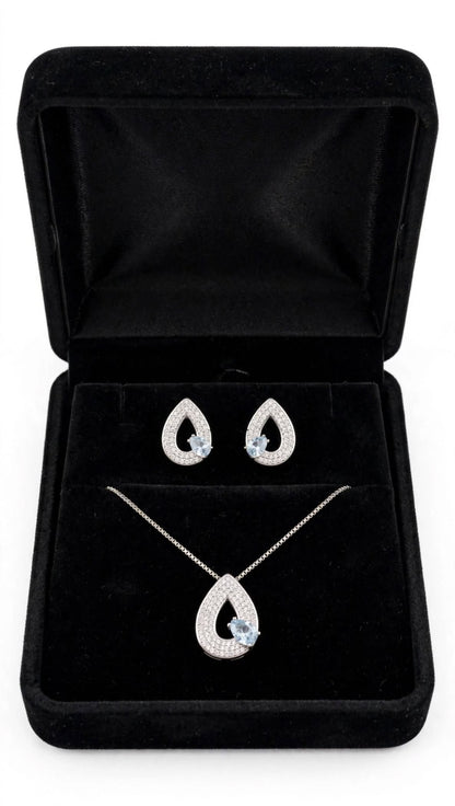 Sterling Silver Teardrop Jewelry Set for Women