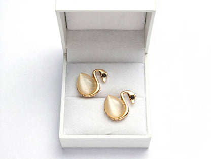 Elegant Swan Stud Earrings For Girls