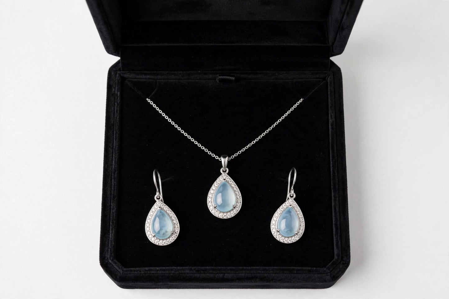 Sterling Silver Teardrop Jewelry Set for Women