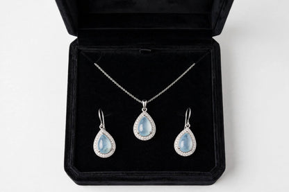Sterling Silver Teardrop Jewelry Set for Women