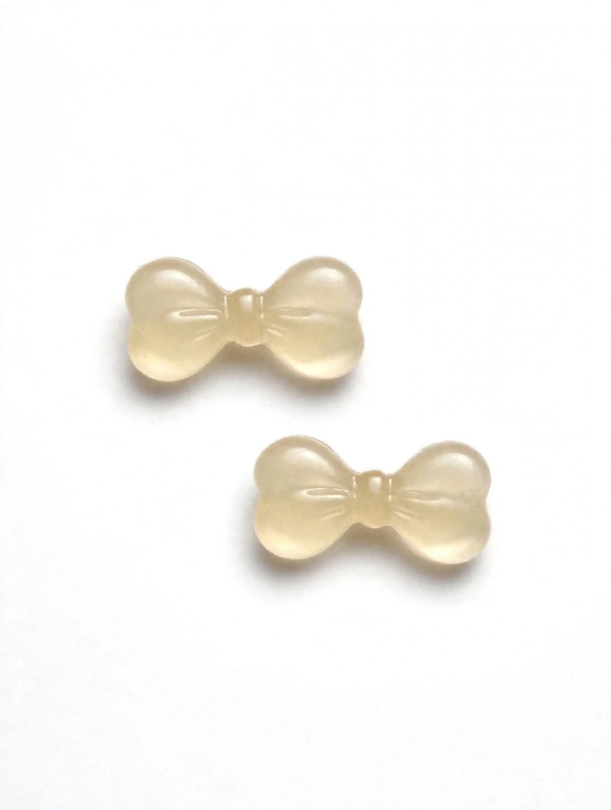 Light Beige Transparent Bow Earrings for Girls